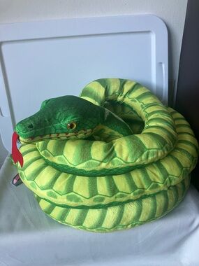 Melissa & Doug Green Boa Constrictor Snake Plush Stuffed Animal Approx 14”